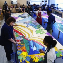 Student Painting East Rock mural 4