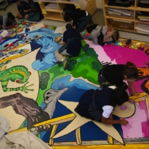 Student Painting East Rock mural 5
