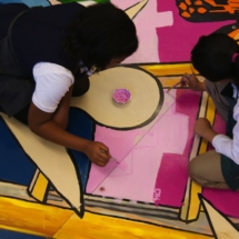 Student painting East Rock mural3
